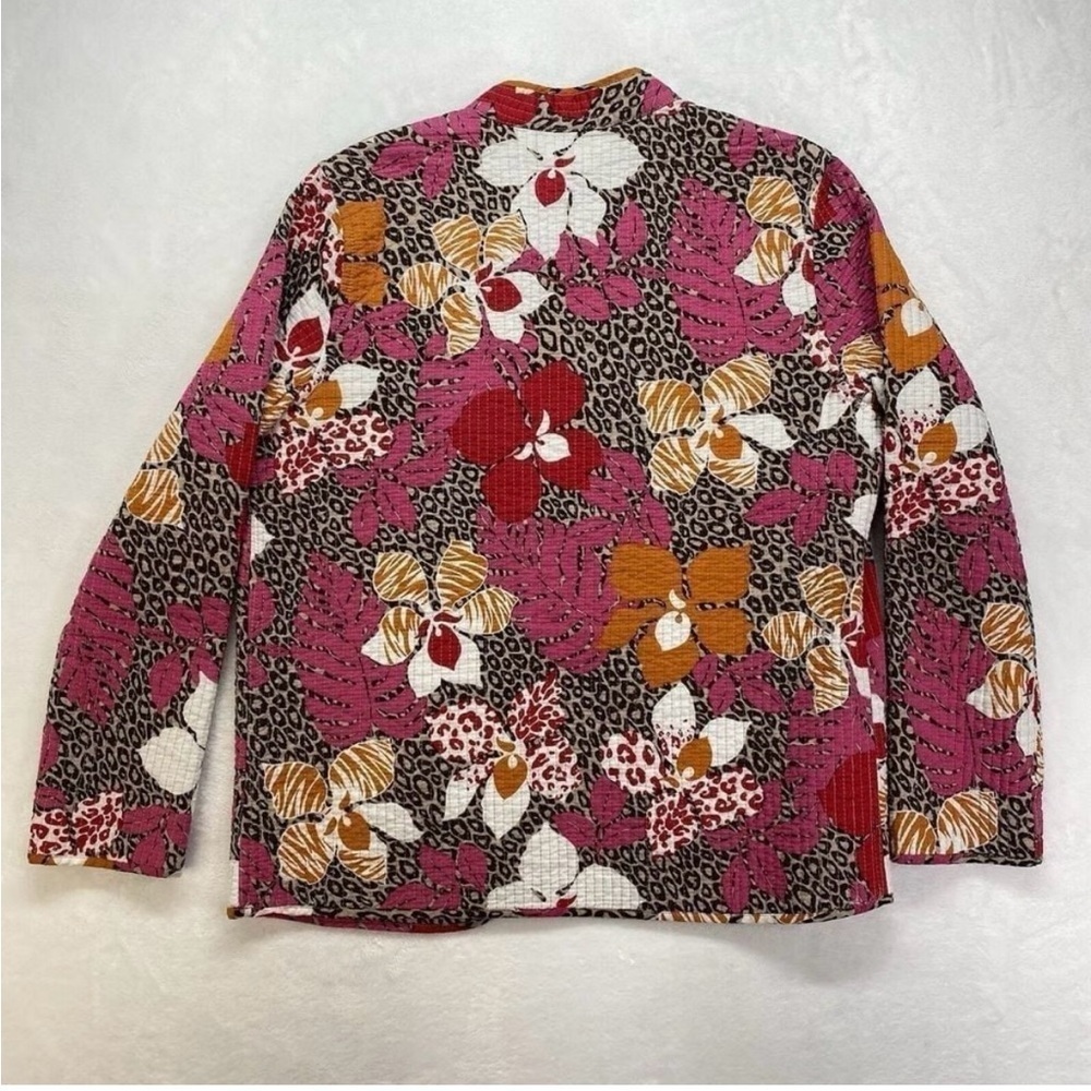 Animal Print Jacket  Quilted Blazer Reversible and Dark Floral Print - Picture 4 of 13